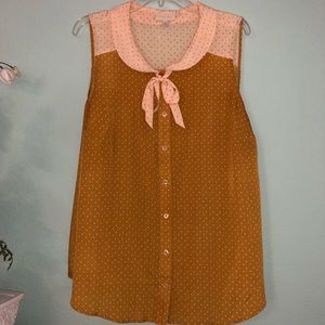 Golden polka dot Modcloth Top 1x